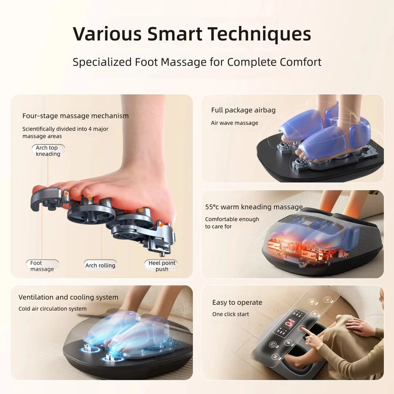 🦶 Danoz MassageSmart | JINKAIRUI Electric Foot Massager | Deep Kneading & Compression | Multi-Level Settings | Muscle Relief | Home Use | AU Plug | F10 ✨