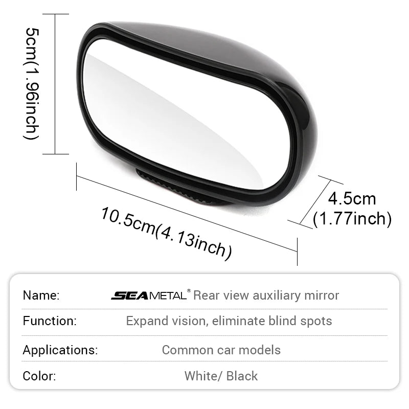 Just in Danoz Direct - SEAMETAL Car Mirror 360° Adjustable Wide Angle Side Rear Mirrors Blind Spot Snap Way for Parking Auxiliary Rear View Mirror - Buy 1 Get 1 Free
