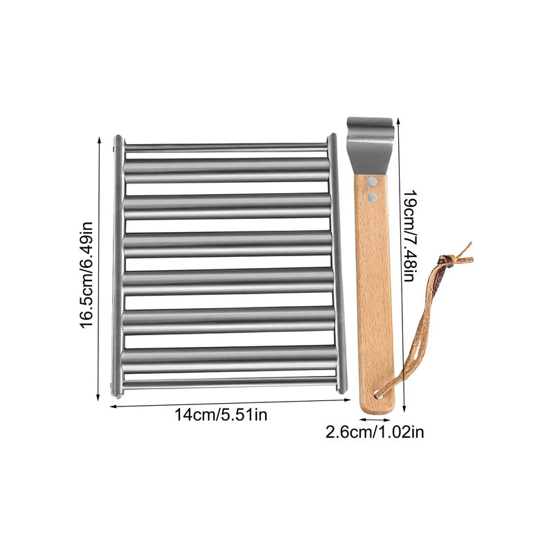Danoz CookSmart - Hot Dog Grill Roller Stainless Steel Food Grade Rack Hot Dog Sausage Grill Roller for Outdoor Garden Yard Picnic Camping Party