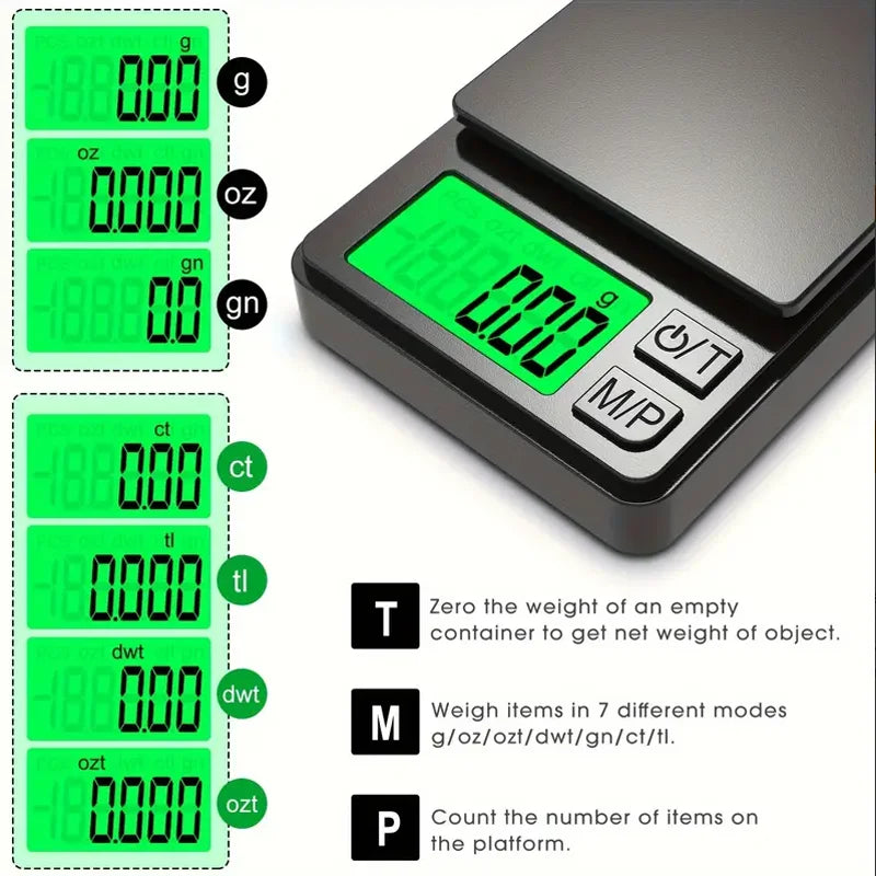 Danoz Smart - Precision Pocket Scale 1000g X 0.01g - Digital Gram, Food, Jewelry, Ounces/Grains Scale with Backlit LCD - Mini Scale for Travel