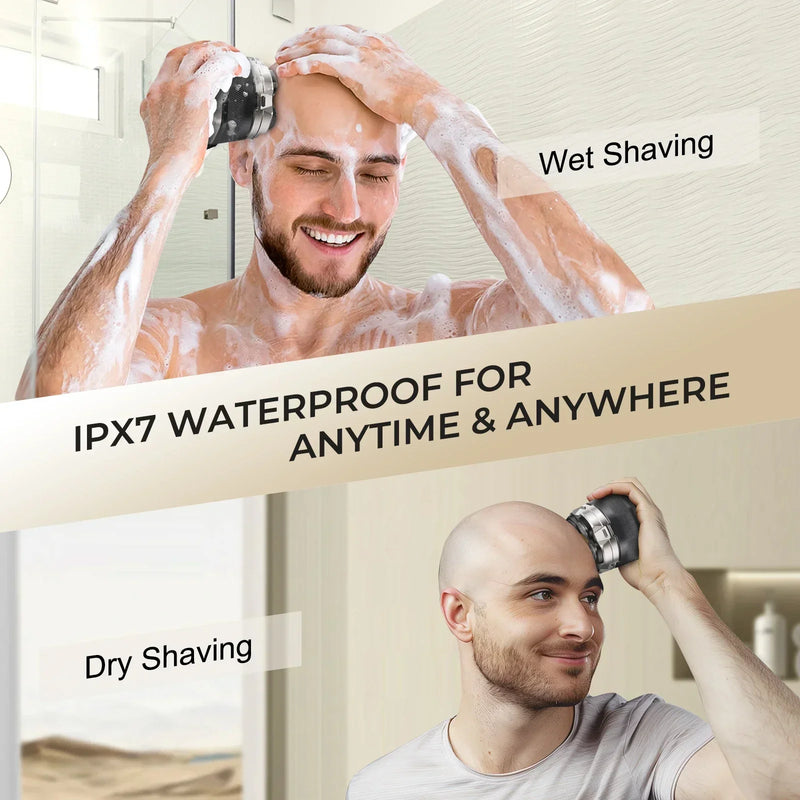 🪒 Danoz ShaveSmart | Sweker 6D Head Shaver for Bald Men | IPX7 Wet & Dry | 150-Min Battery | Magnetic Head | LED Display | Type-C