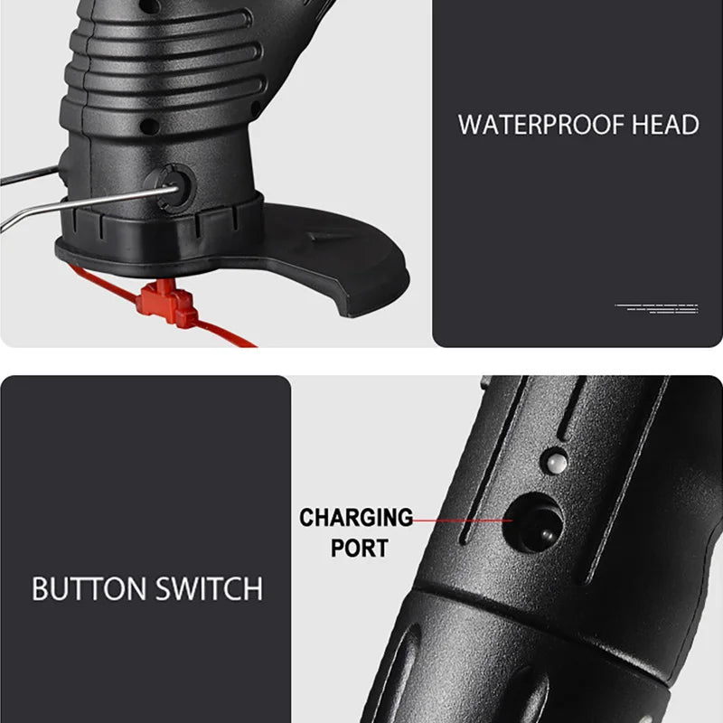 Danoz Garden - Electric Cordless Lawn Mower - USB Rechargeable Retractable Weeder + 5 Blade Kit