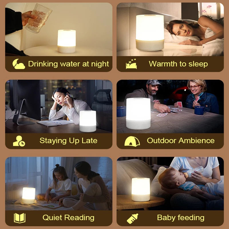 Danoz LightSmart Bedside LED Night Light 🌙 | Dimmable, Touch Control, USB Rechargeable — Buy 1 Get 1 More!