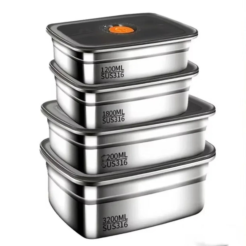 Danoz FoodSmart - High Quality 316L Stainless Steel vacuum food containers, Lunch Box Sealed Refrigerator Freezer Storage Box Leak-proof Suitable Bento Box