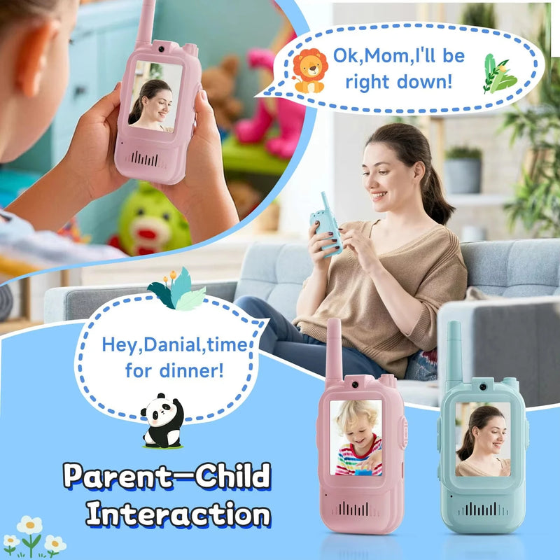 Danoz KidSmart – Talk, See & Adventure Together! USB Rechargeable Magecam Video Walkie Talkies for Kids – 2 Pack with HD Screen, One-Click Call & Fun Voice Effects – Buy 1 Get 1 More! 🎙️📹🎉