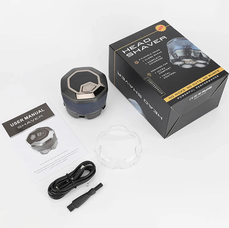 🪒 Danoz ShaveSmart | Sweker 6D Head Shaver for Bald Men | IPX7 Wet & Dry | 150-Min Battery | Magnetic Head | LED Display | Type-C