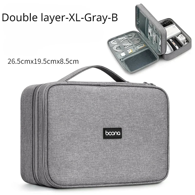 Danoz StorageSmart - Large Capacity Travel USB Gadget Cable Bag Headphone Storage Box Data Cable Storage Bag Hard Disk Charger Power Bank Organizer