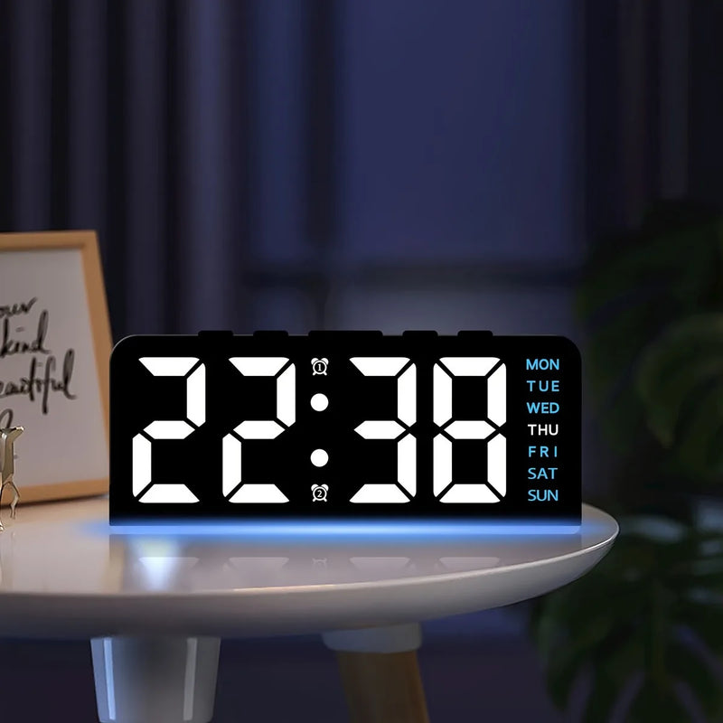 Danoz ClockSmart | LED Digital Alarm Clock | Atmosphere Mood Light | Dual Alarm, Temp & Date Display | USB Powered | Blue, Purple & Green ⏰✨