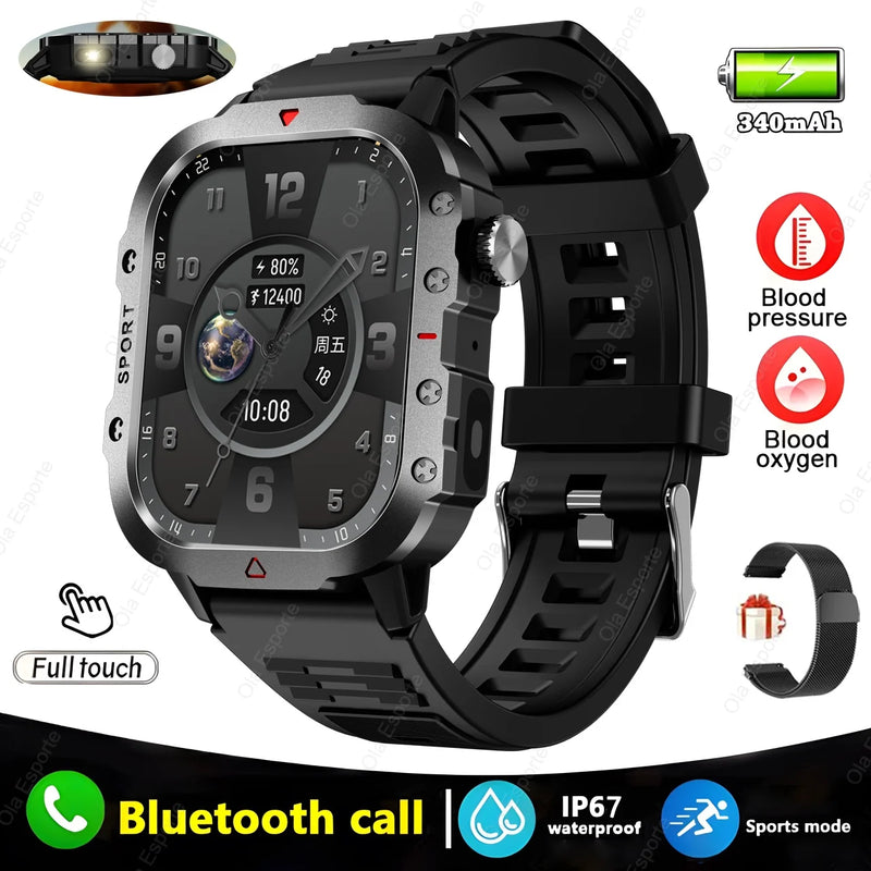 ⌚ Danoz TechSmart | Ola Esporte Military GPS Smart Watch | 2.01” HD | Bluetooth Calling | Heart Rate SpO2 ECG | 3ATM | 50-Day Standby | Multi-Sport ✨