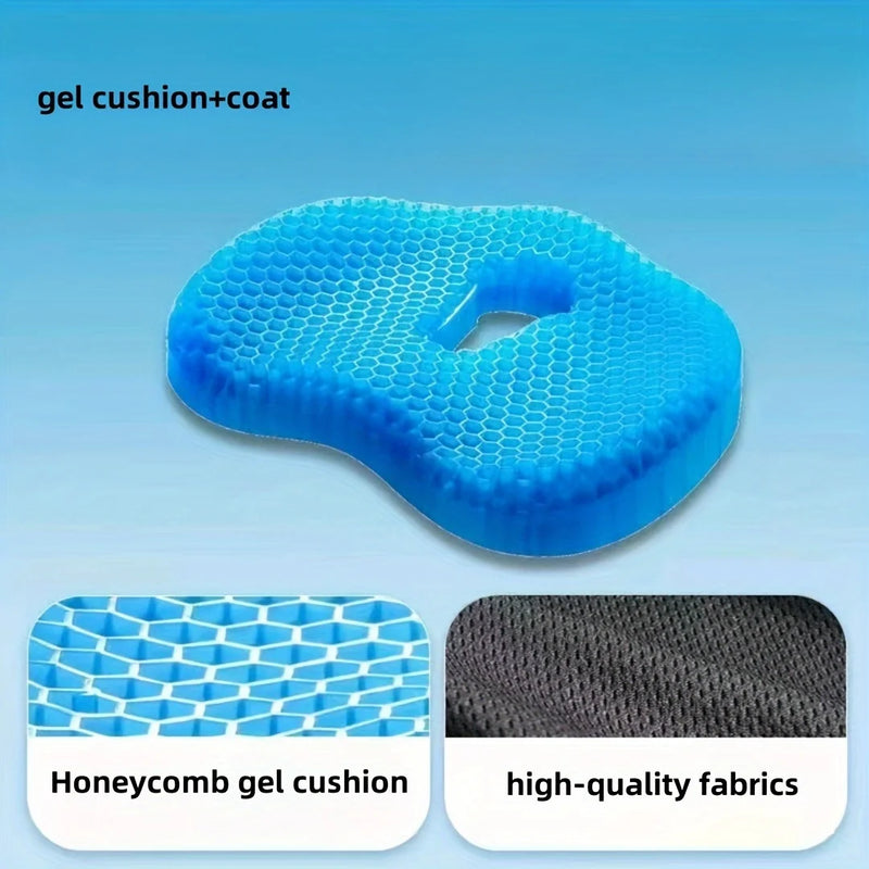 🧘 Danoz SeatSmart | Honeycomb Gel U-Shaped Seat Cushion | Cooling | Massage | Ergonomic | Latex Fill | Removable & Washable | Blue & Royal Blue ✨