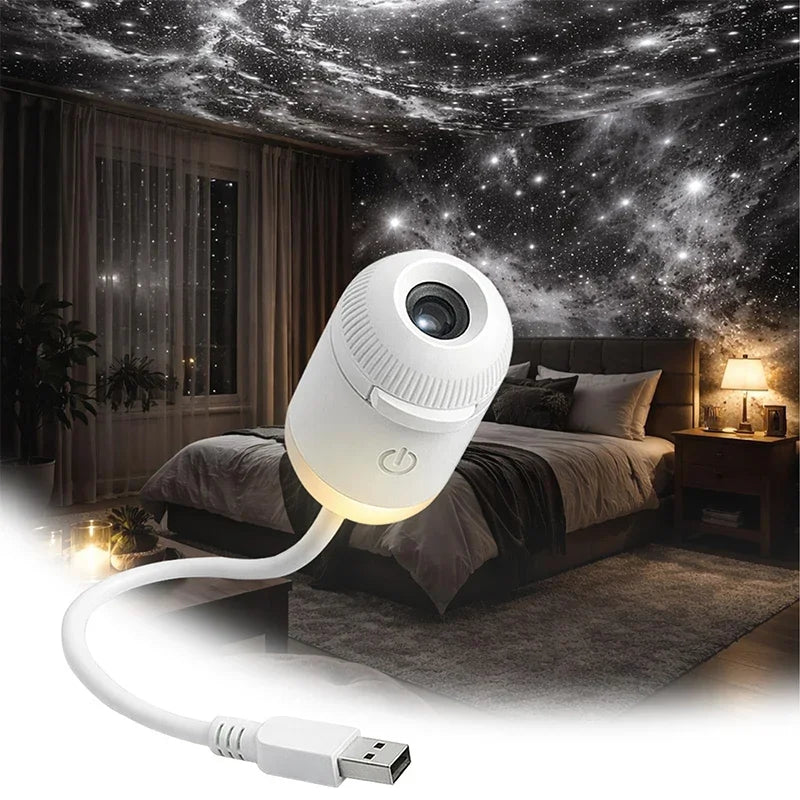 ✨ Danoz LightSmart | 2-in-1 USB Mini Galaxy Star Projector Night Light | Starry Sky & Reading Light | Multiple Slide Options | Car & Home | Adults & Kids