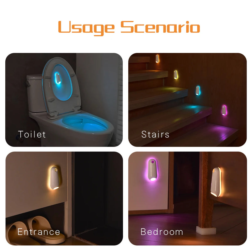 Danoz Smart - Toilet Night Light Motion Sensor Light Toilet Bowl Light RGB 7Color Changing For Bathroom Decoration LED Rechargeable LED Light - Buy 1 Get 1 Free