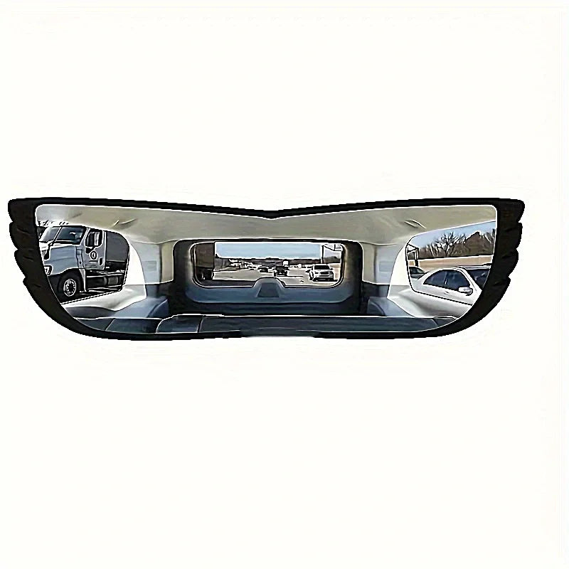 Danoz Universal Fit AngelView Curved Rearview Blind Spot Mirror, 160° Wide Angle, Enhanced Field of View, Front Position, Oval Shaped Interior