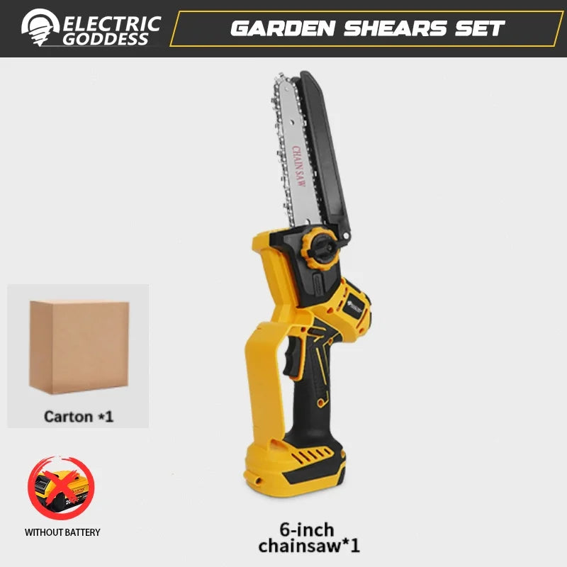 🌳 Danoz ToolSmart | Brushless 6" Electric Chainsaw & Pole Pruner | Telescoping Handle | 8m/s Chain | For Dewalt 20V Battery | Garden Tree Pruning
