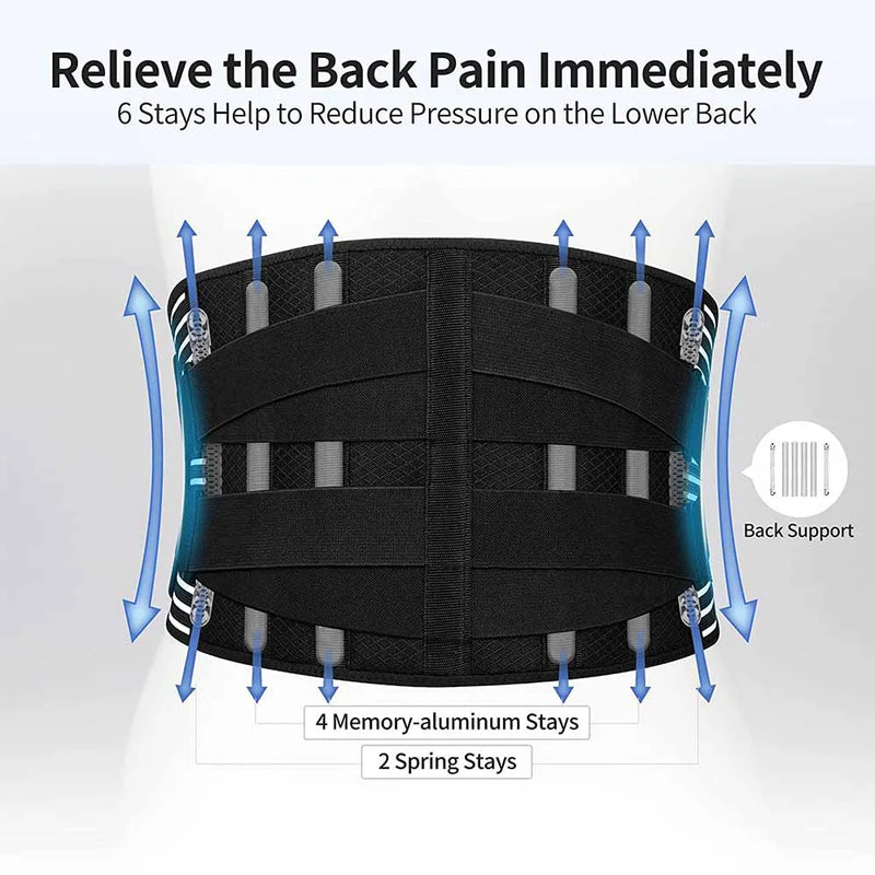 Danoz HealthSmart - Double Pull Back Lumbar Support Belt Waist Orthopedic Corset Men Women Spine Decompression Waist Trainer Brace Back Pain Relief