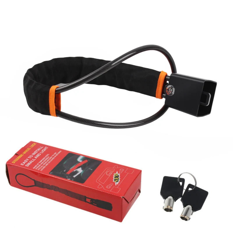 🔒 Danoz CarSmart | TopLock Steering Wheel Lock | Anti-Theft Steel Cable | Universal Fit | Square & Circular Key Styles | 8 Colours
