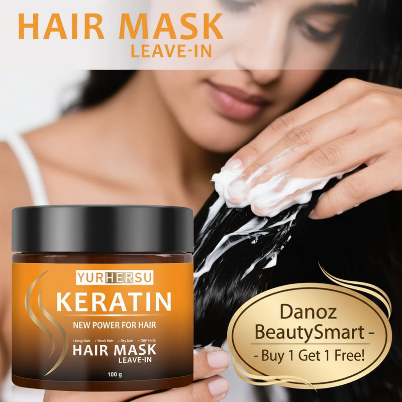 Danoz BeautySmart - Buy 1 Get 1 Free! Keratin hair mask provides deep conditioning, is easily absorbed, and improves hair texture and frizz.