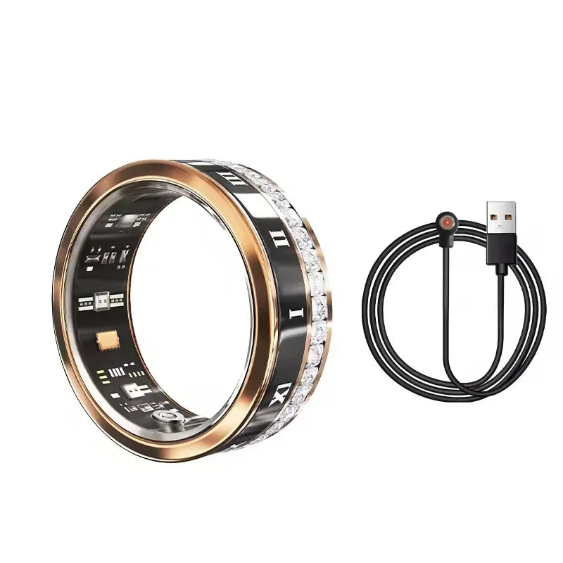 Danoz SmartRing - Diamond Smart Ring for Men Women Heart Rate Blood Oxygen Sleep monitoring IP68 Waterproof Sport Modes Ring For Android IOS