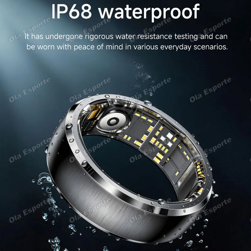 Smartwatch with IP68 waterproof feature on a dark background