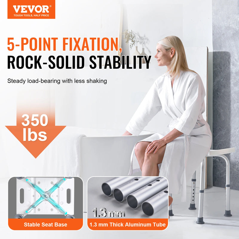 🚿 Danoz AidSmart | Adjustable Shower Chair & Stool | Built-In Handles | 158.8kg Capacity | Non-Slip | Height Adjustable | Safe Bathing for Seniors, Elderly & Post-Surgery ❤️✨