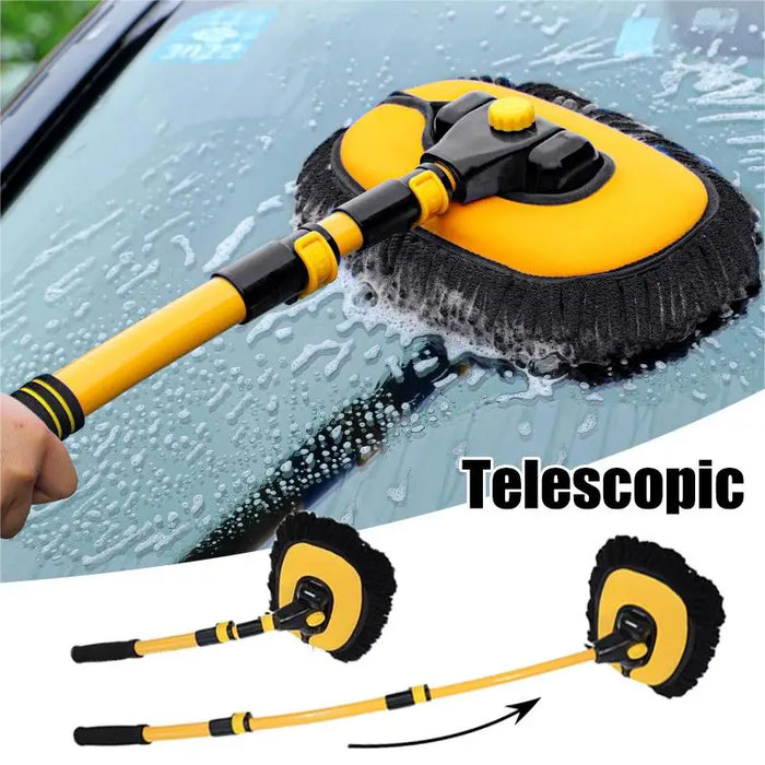 Efficiently clean your car with Danoz Direct's telescoping car wash mop. With a long handle and a retractable bent bar