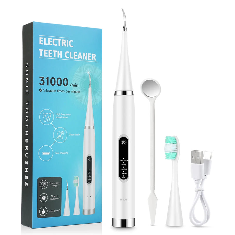 Danoz DentalSmart - USB Rechargeable - Teeth Whitening Dental Calculus Scaler Plaque Coffee Stain Tartar Removal High Frequency Sonic Toothbrush Teeth Cleaner