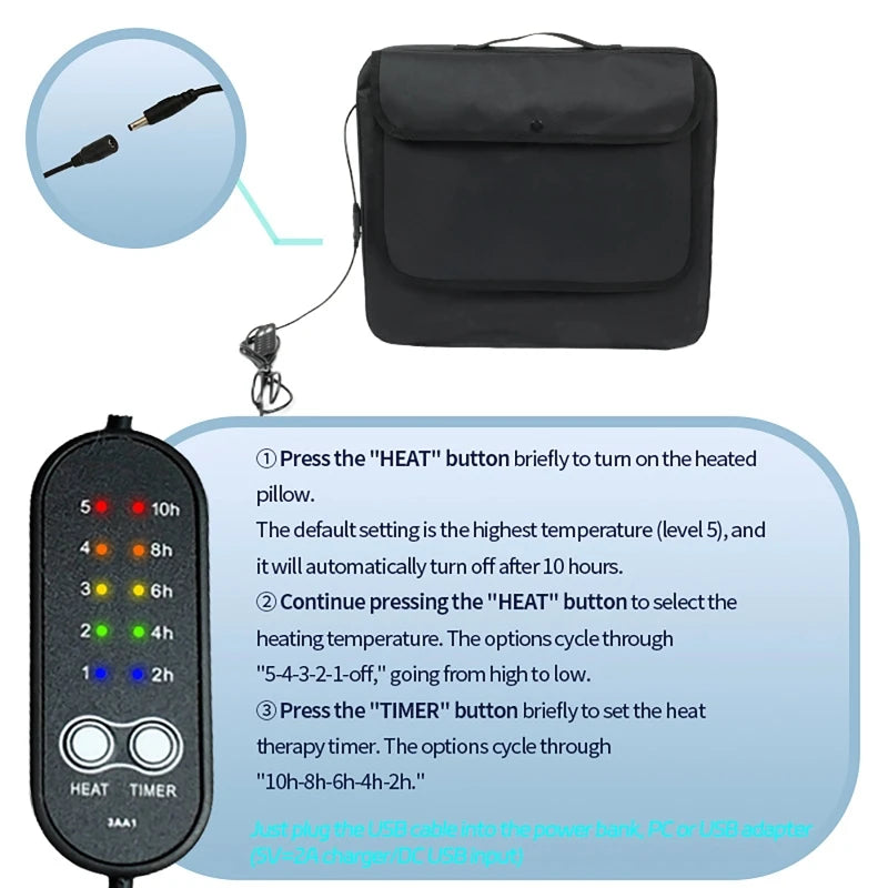 Danoz HeatingSmart - HotSeat - USB Electric Heating Seat Cushion Office Outdoor Car Chair  5-Speed Timer emperature Adjustment Electric Heating Pet Cushion