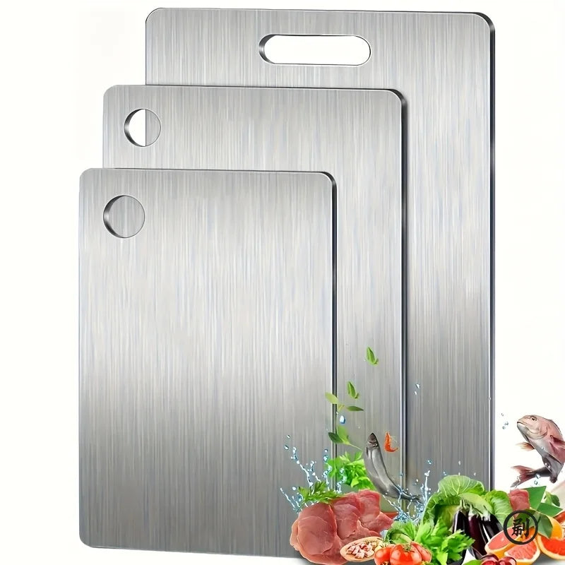 Danoz KitchenSmart Stainless Steel 3pcs Cutting Boards - BPA-Free Dishwasher Safe Non-Slip Kitchen Boards - Super Bundle!