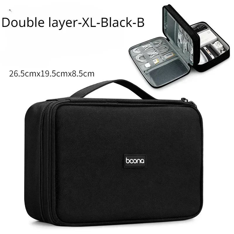 Danoz StorageSmart - Large Capacity Travel USB Gadget Cable Bag Headphone Storage Box Data Cable Storage Bag Hard Disk Charger Power Bank Organizer