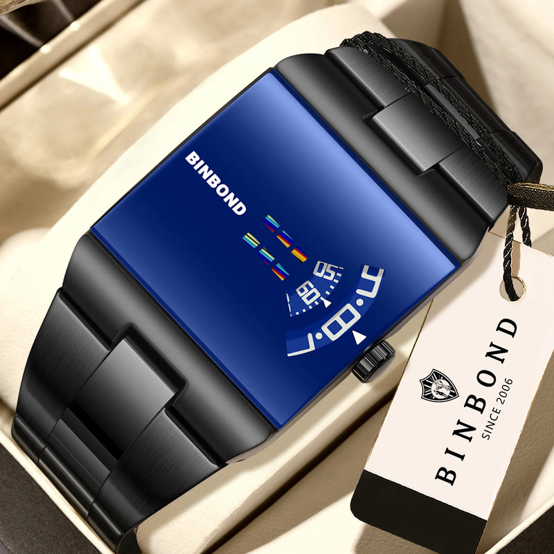 ⌚ Danoz WatchSmart | BINBOND Men's Luxury Quartz Watch | Waterproof 3 Bar | Stainless Steel Band | Square Dial | Sport & Casual | 9 Colour Options