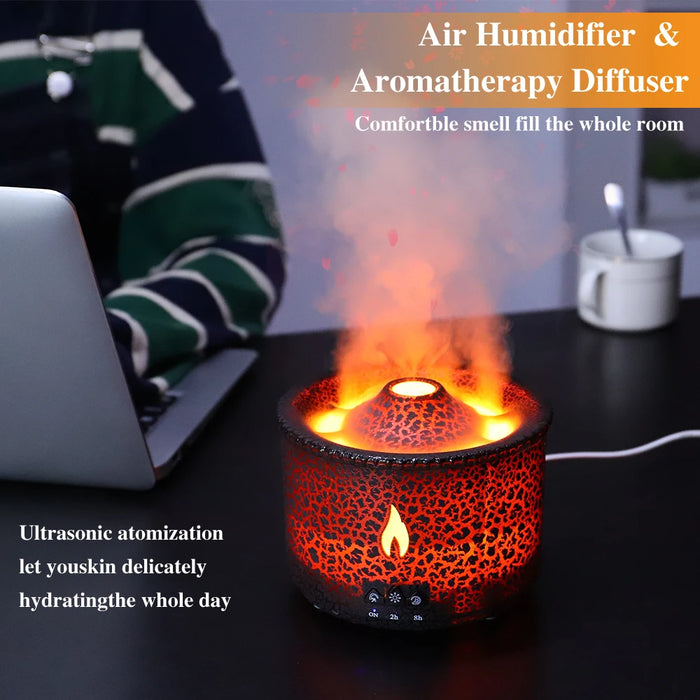 Transform your home into a soothing oasis with the Danoz Direct Exclusive Volcano Fire Flame Air Humidifier!