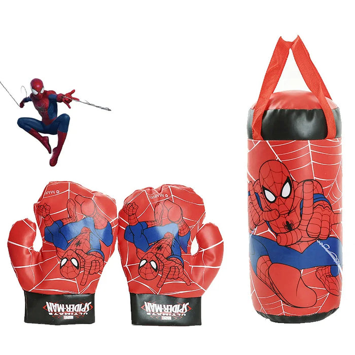 Danoz Brands - Disney Marvel Spiderman Figure Toy Gloves Sandbag Suit Boxing Spider Man Outdoor Sports Kids Toys Sand Bag Gloves Sets Kid Gifts