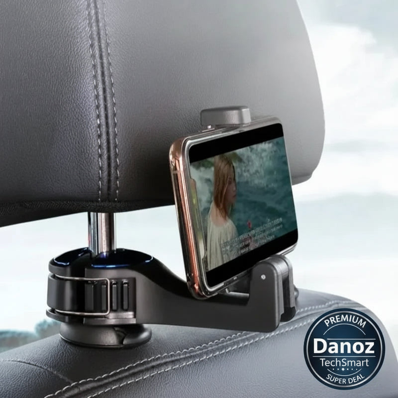 Danoz CarSmart - 2-in-1 Multi-functional Car Headrest Phone Holder Hidden Rear Seat Lock Type - Buy 1 Get 1 Free!