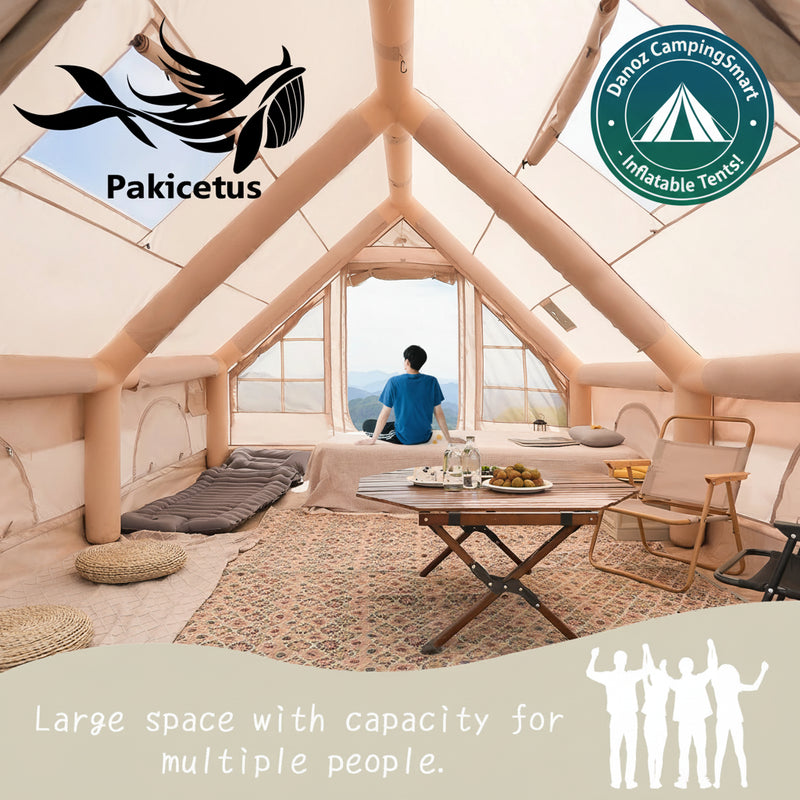 Danoz CampingSmart - Inflatable camping tent 4-8 people with windows portable water-resistant camping tent Four season tents