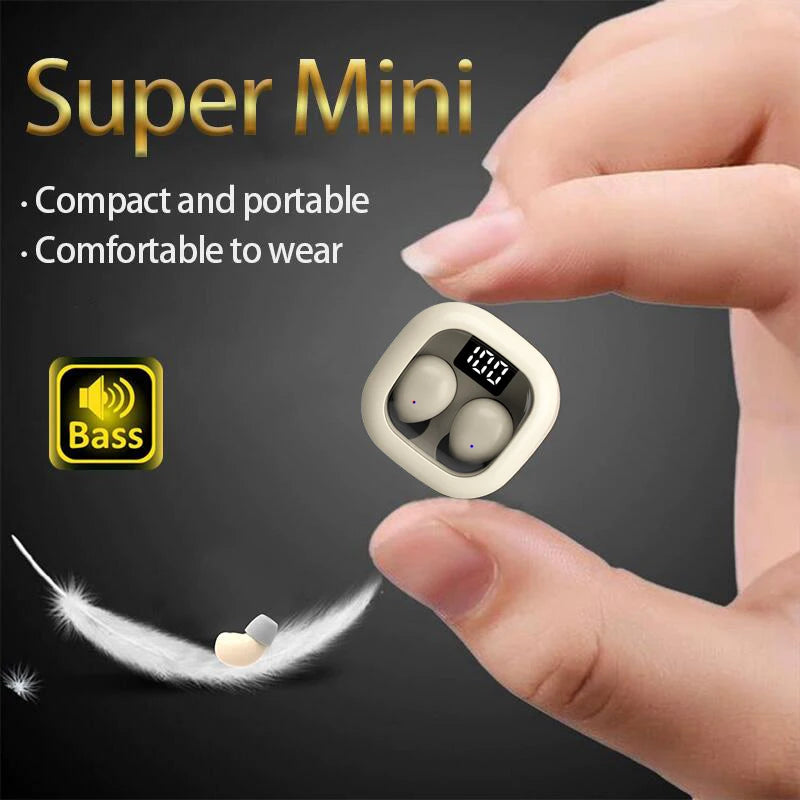 🎧 Danoz SoundSmart | SK19 Bluetooth 5.3 Mini Invisible Earbuds | TWS | HIFI Stereo | Noise Reduction | Built-In Mic | White, Blue & Black