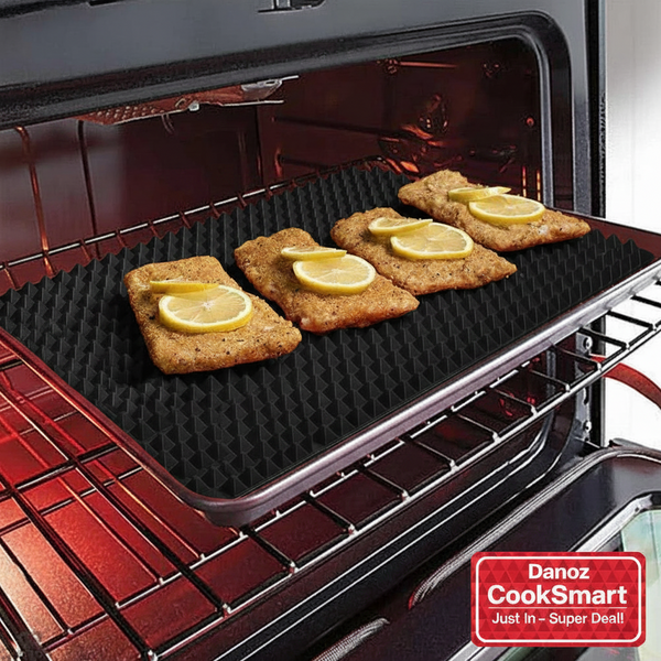 🍳 Danoz CookSmart | Non-Stick Silicone Pyramid Baking Mat | BPA Free | Heat Resistant | Oven, BBQ & Microwave Safe | Multifunctional | Buy 1 Get 1! | Red & Black ✨