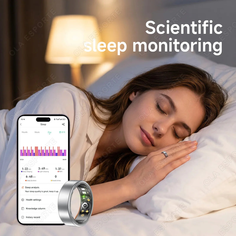 💍 Danoz TechSmart | Ola Esporte Smart Ring | Heart Rate SpO2 Sleep Monitor | IP68 | Multi-Sport | Female Cycle Tracking | Sizes 6–14 | Holiday Gift ✨