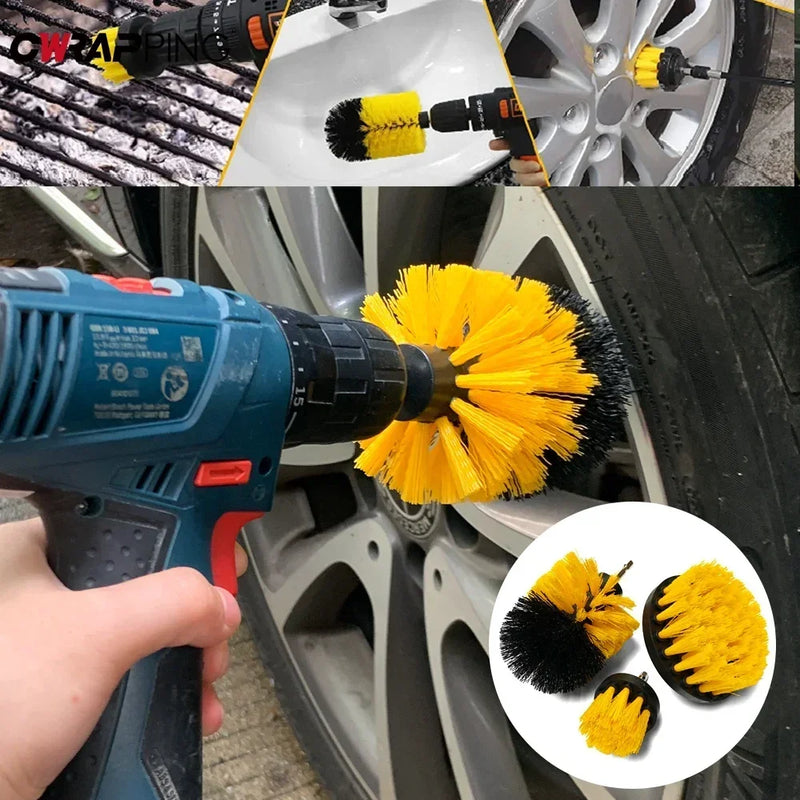 Danoz CleanSmart Electric Drill Cleaning Brush Set 🧹 | High-Density Nylon Bristles | Carpet, Glass, Tyres, Bathroom & More | 3-Piece or 7-Piece Kit | Drill Attachment!