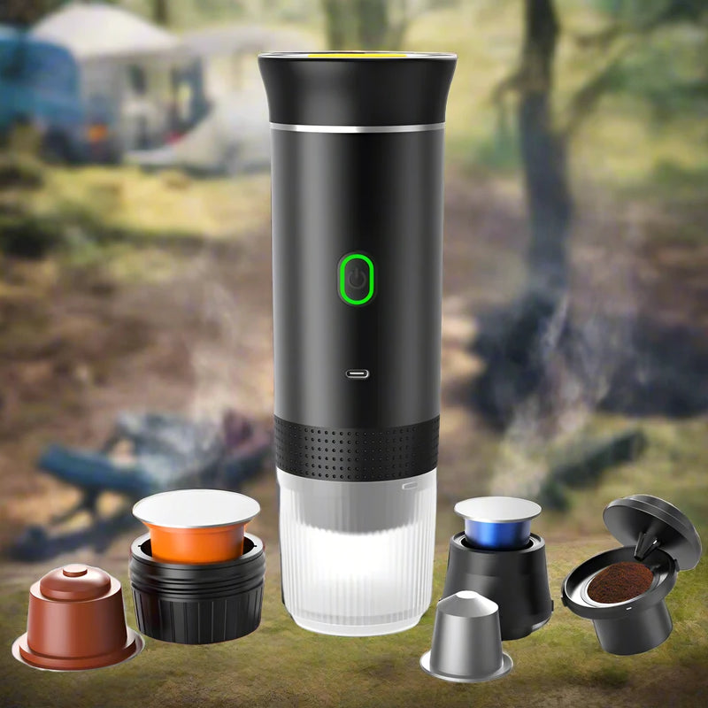 Get your COFFEE FIX anytime, with Danoz Espresso on the Go - Wireless Electric Portable Espresso CAPSULE Coffee Machine. USB Charging