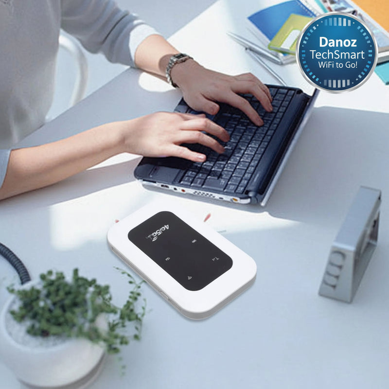 Danoz TechSmart - WIFI to Go, Take ie anywhere 4G/5G WiFi Mobile Hotspot Wide Compatibility Portable WiFi Hotspot Device 300Mbps Long Battery Life