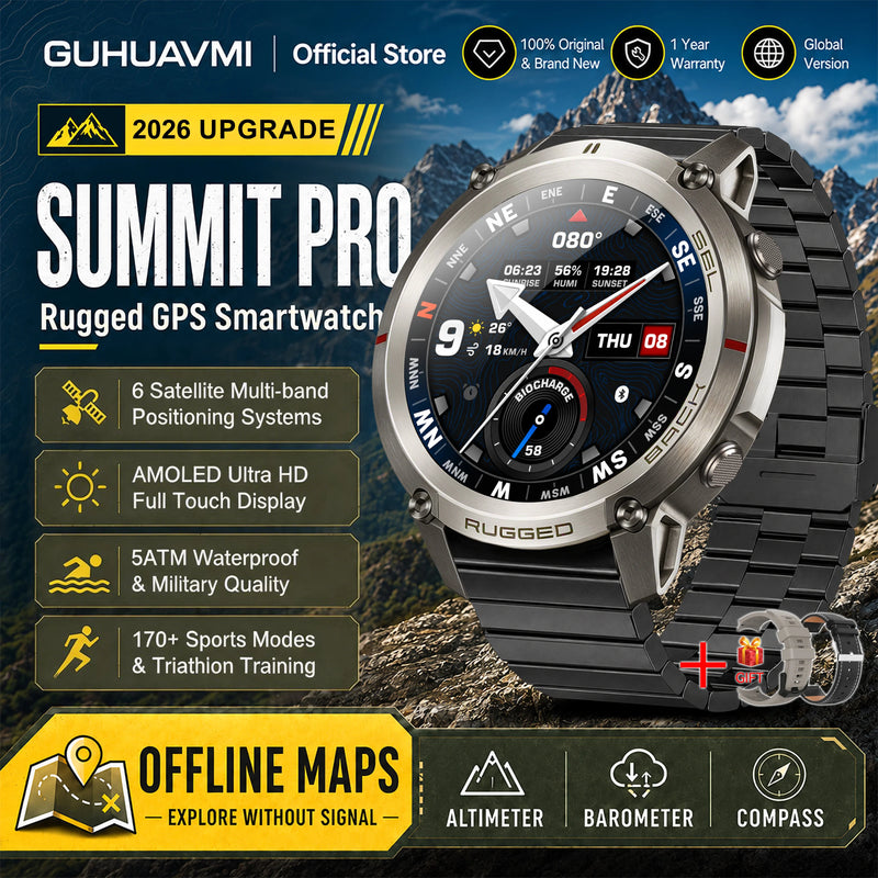 ⌚ Danoz WatchSmart | 2026 Military GPS Smartwatch | 1.43" AMOLED | Offline Map | 5ATM | 170+ Sports | Bluetooth Call | 500mAh | Men & Women