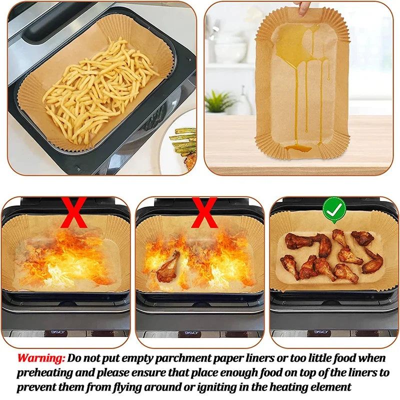 Make your cooking a breeze with Danoz Kitchen’s disposable air fryer paper Tray's! This non-stick, oilproof is perfect for any Air Fryer cooking!
