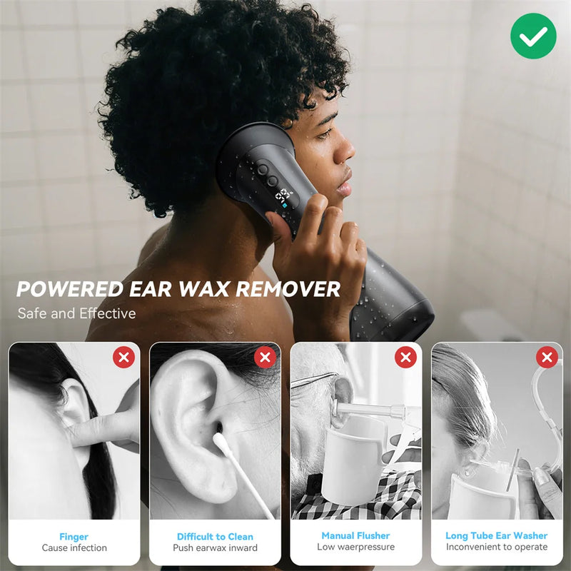 👂 Danoz EarSmart | SUNUO Electric Ear Wax Removal Kit | Dual Water Tank | 3 Pressure Modes | LED Display | Type-C Rechargeable