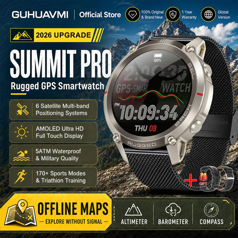 ⌚ Danoz WatchSmart | 2026 Military GPS Smartwatch | 1.43" AMOLED | Offline Map | 5ATM | 170+ Sports | Bluetooth Call | 500mAh | Men & Women