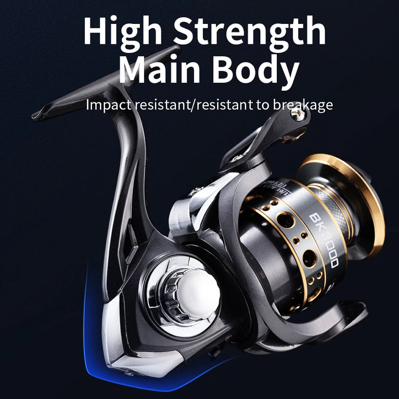 Danoz Fishing - Rooblinos BK Fishing Spinning Reel Metal Spool 5.2:1/4.7:1 Carp Fishing Reel 1000-7000 Metal Line Cup Sea Tackle