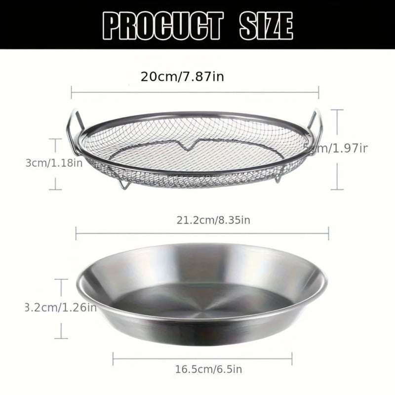 🍳 Danoz CookSmart | Heavy Duty Stainless Steel Frying Rack & Tray | Foldable | Oil Draining Mesh Basket | Dishwasher Safe | FCM Certified ✨