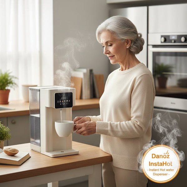 Danoz InstaHot - Instant hot Water Dispenser, LCD digital Hot Dinking Fountain, Make instant Tea, Coffee, Noodles, Soups and more...