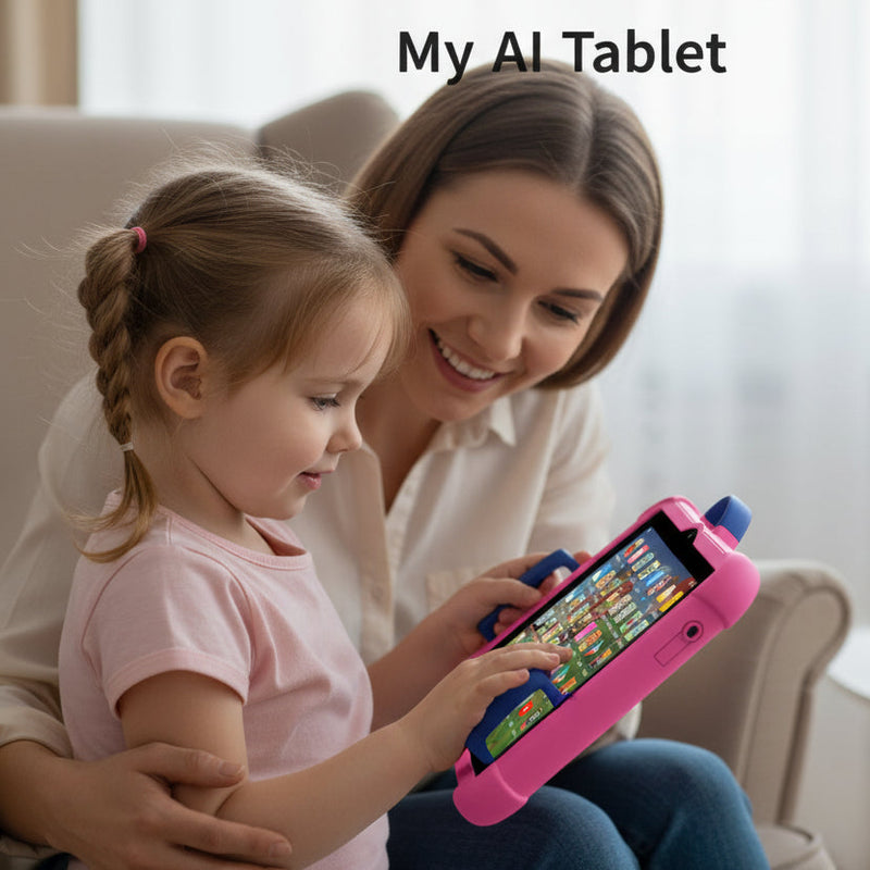 Danoz My AI Tablet - Cartoon Kids Tablet 7 Inch Quad Core 4GB RAM 64GB ROM Android Learning Education Games Tablets Children's Gifts