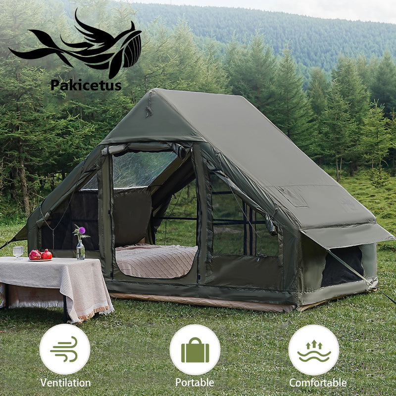Danoz CampingSmart - Inflatable camping tent 4-8 people with windows portable water-resistant camping tent Four season tents