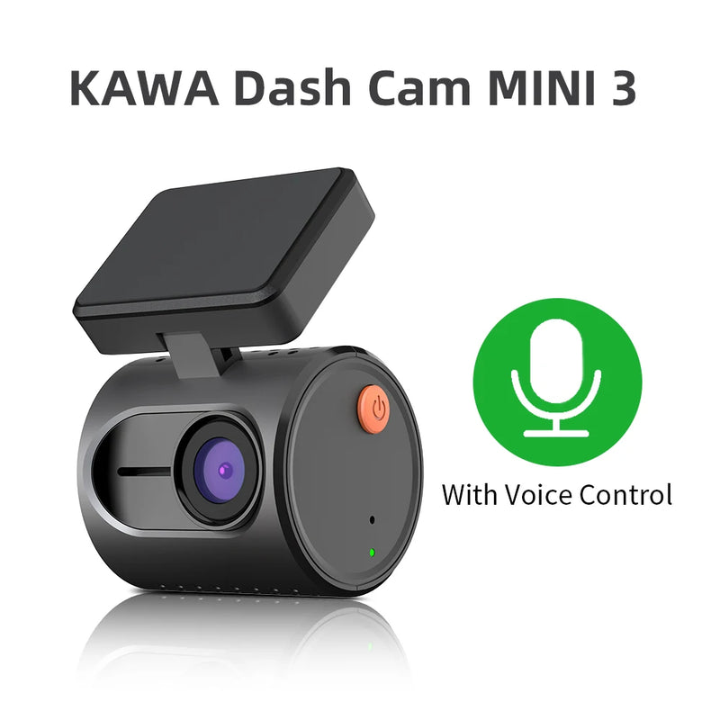 Danoz CarSmart - 2K Dash Camera For Cars DVR KAWA Dash Cam MINI 3 Video Recorder Emergency Voice Control Night Vision WiFi APP Monitor Dashcam